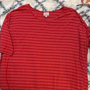 LuLaRoe Red Striped Blouse